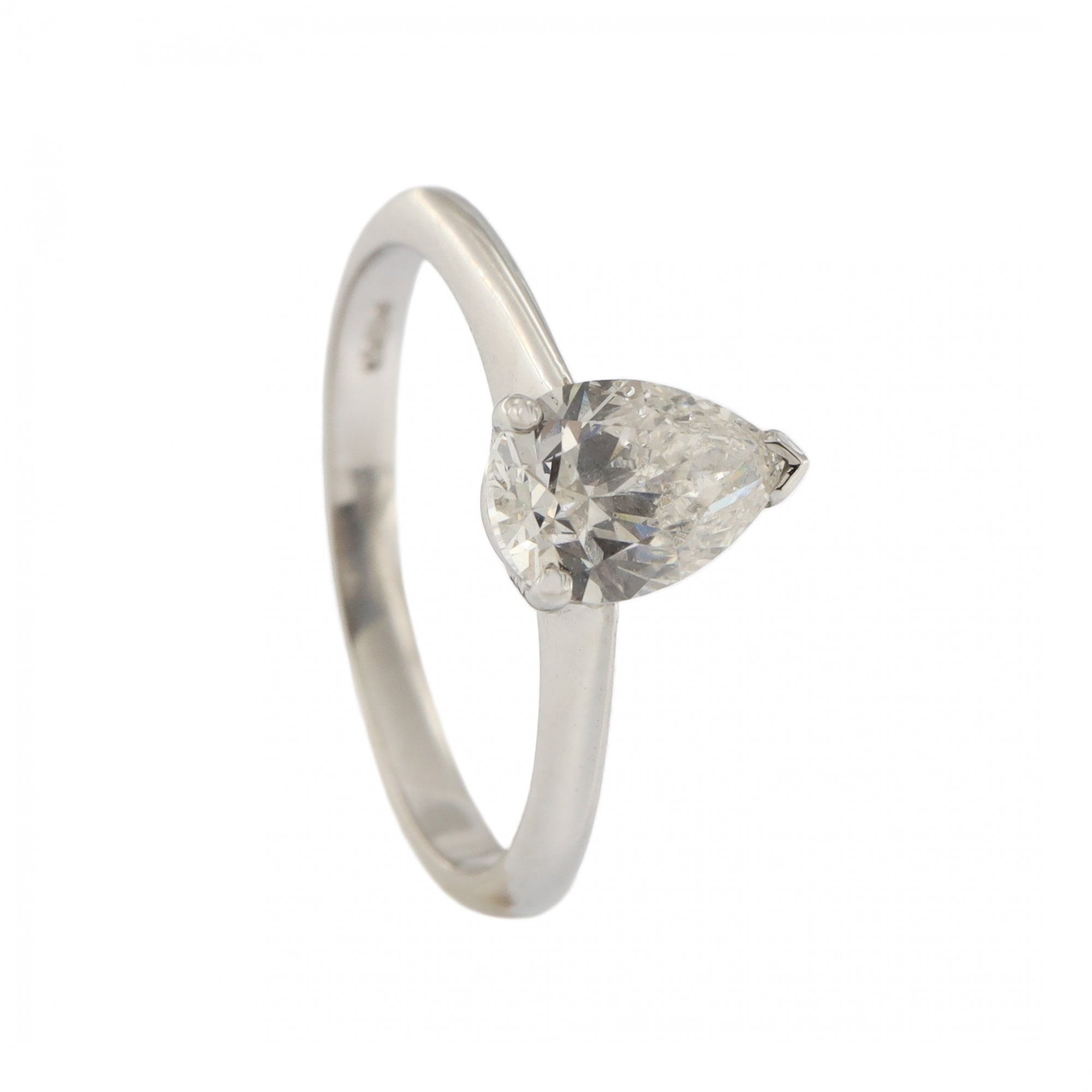 Platinum Diamond Pear 1.01ct Single Stone Ring