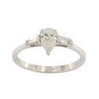 18ct White Gold Diamond Pear 0.43ct Single Stone Ring