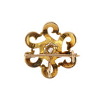 14ct Yellow Gold Diamond Seedpearl Brooch