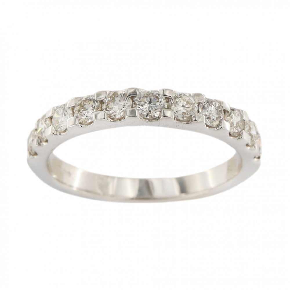 Platinum Diamond 0.76ct Claw Set 1/2 Eternity Ring