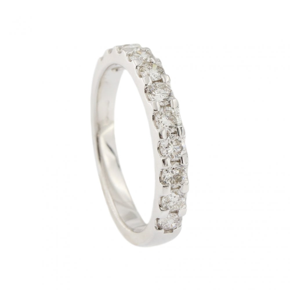Platinum Diamond 0.76ct Claw Set 1/2 Eternity Ring