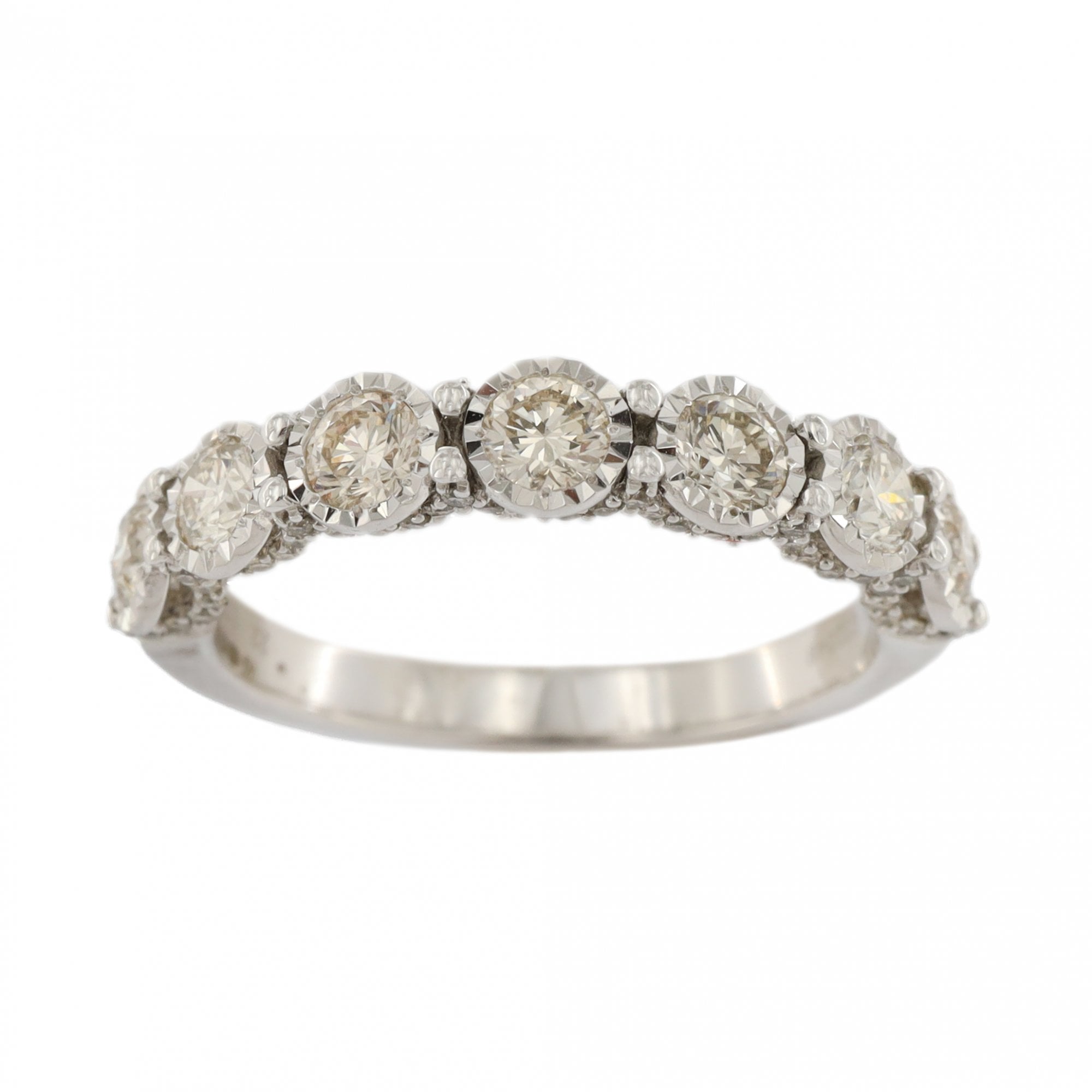 9ct White Gold Diamond 7 Stone 1.00ct 1/2 Eternity Ring