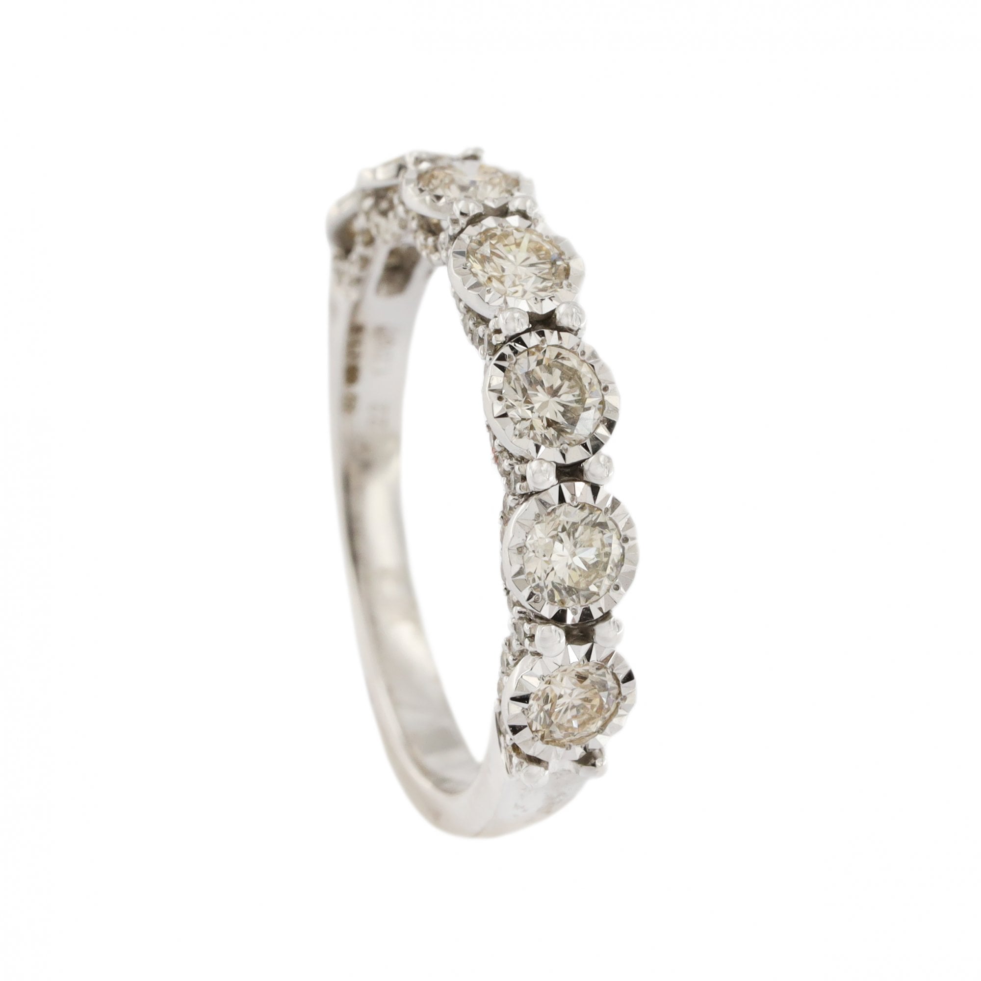 9ct White Gold Diamond 7 Stone 1.00ct 1/2 Eternity Ring