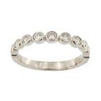Platinum Diamond 0.37ct Rub Over 1/2 Eternity Ring