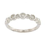 Platinum Diamond 0.31ct Rub Over 1/2 Eternity Ring