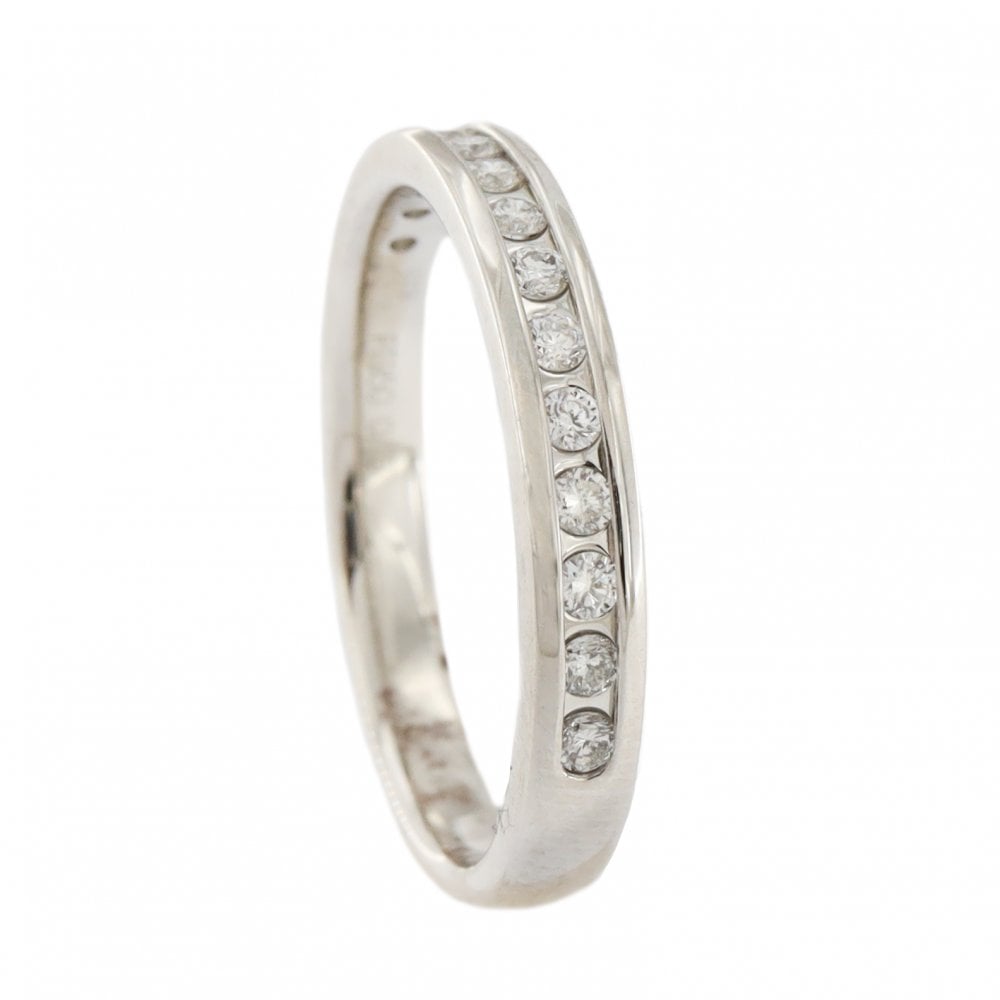Platinum 14 Stone 1/2 Eternity Diamond Ring 0.15ct