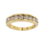 18ct Yellow Gold Diamond 1ct 9 Stone 1/2 Eternity Ring