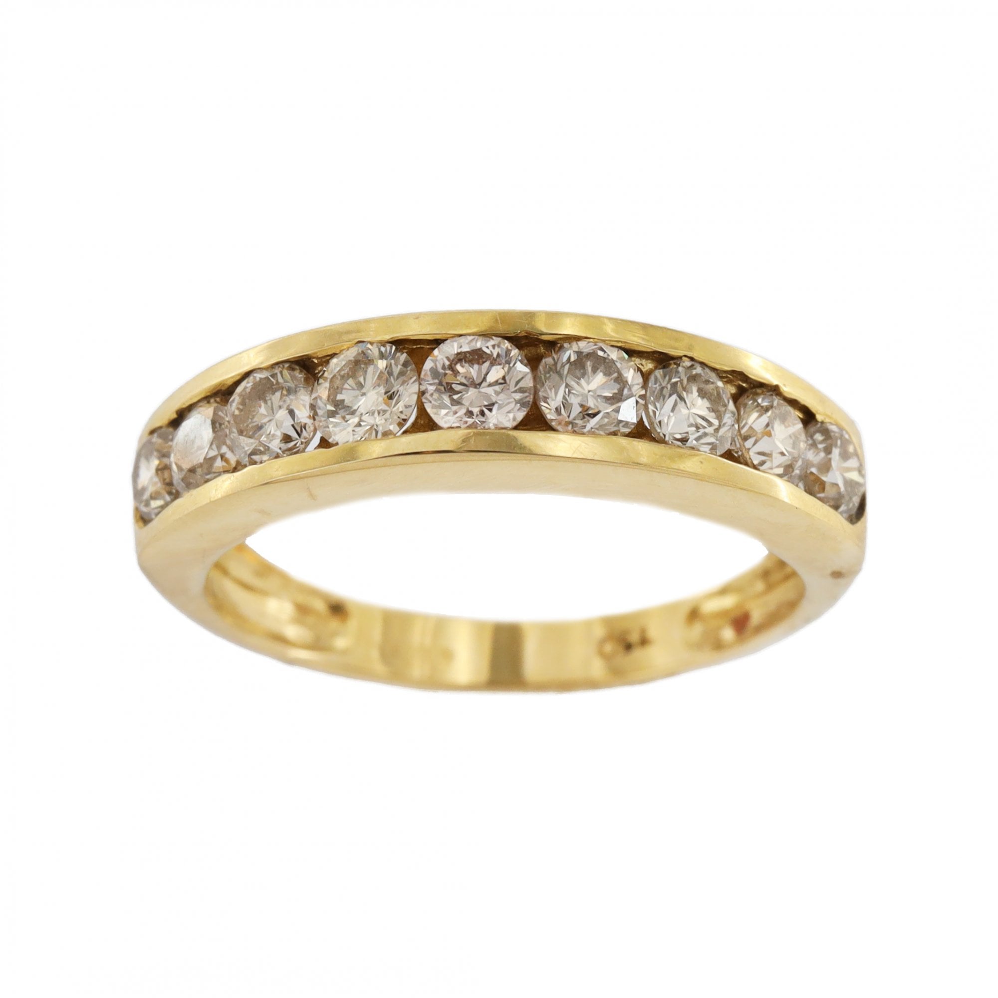 18ct Yellow Gold Diamond 1ct 9 Stone 1/2 Eternity Ring