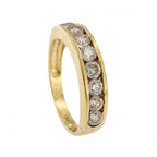 18ct Yellow Gold Diamond 1ct 9 Stone 1/2 Eternity Ring