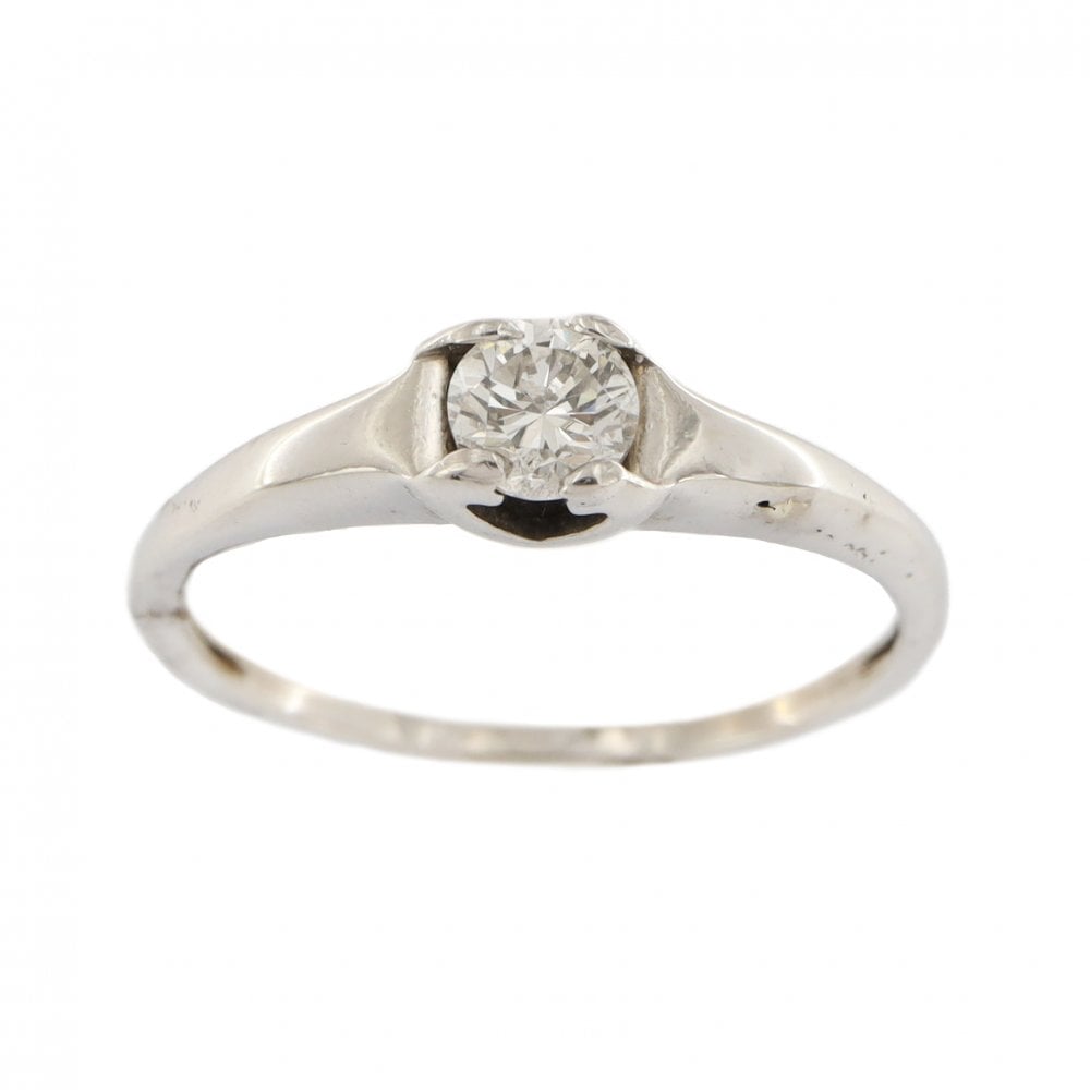 18ct White Gold Diamond 0.25ct Single Stone Ring