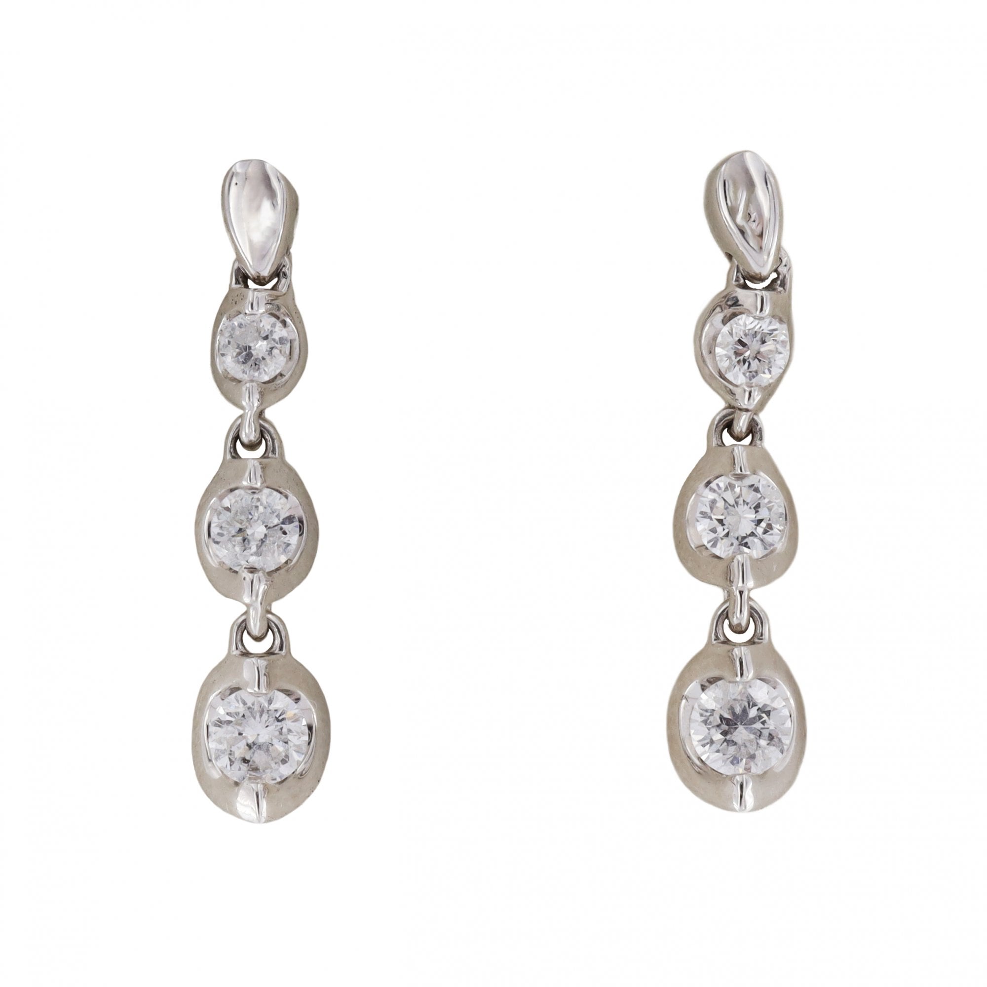 18ct White Gold 0.50ct Diamond Drop Earrings