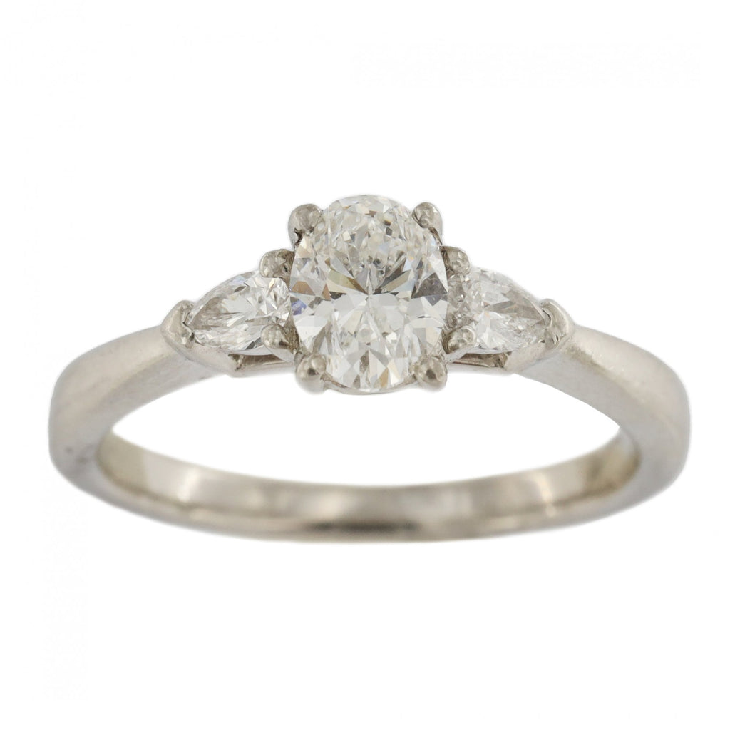 Platinum Oval Diamond 0.50ct Solitaire Ring
