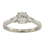Platinum Oval Diamond 0.50ct Solitaire Ring