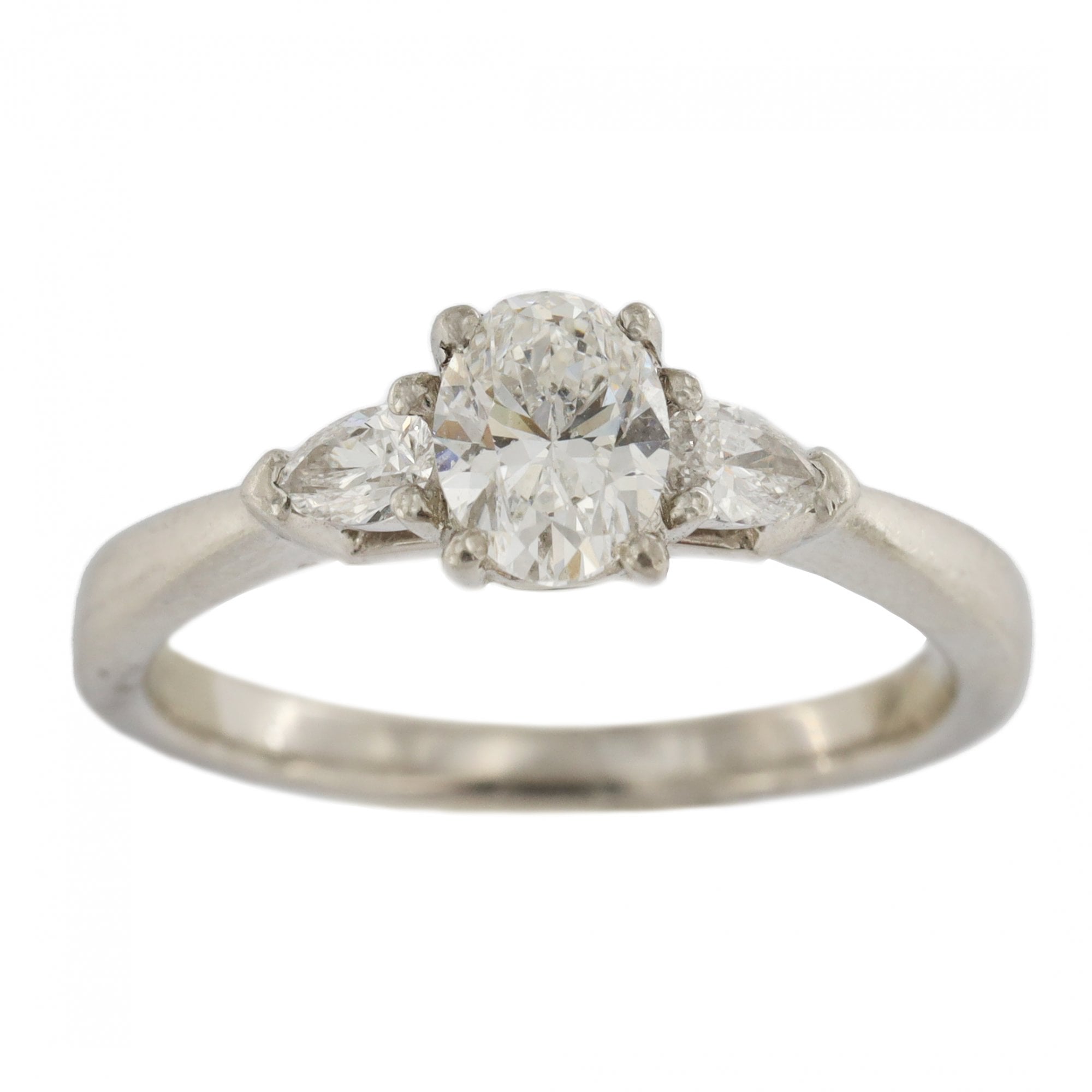 Platinum Oval Diamond 0.50ct Solitaire Ring