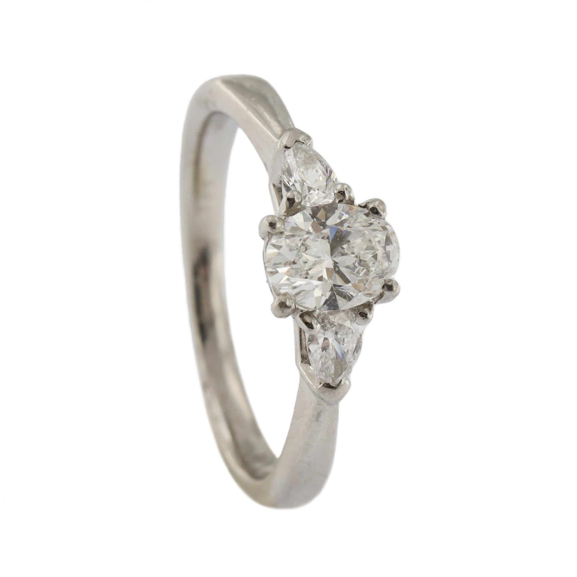 Platinum Oval Diamond 0.50ct Solitaire Ring