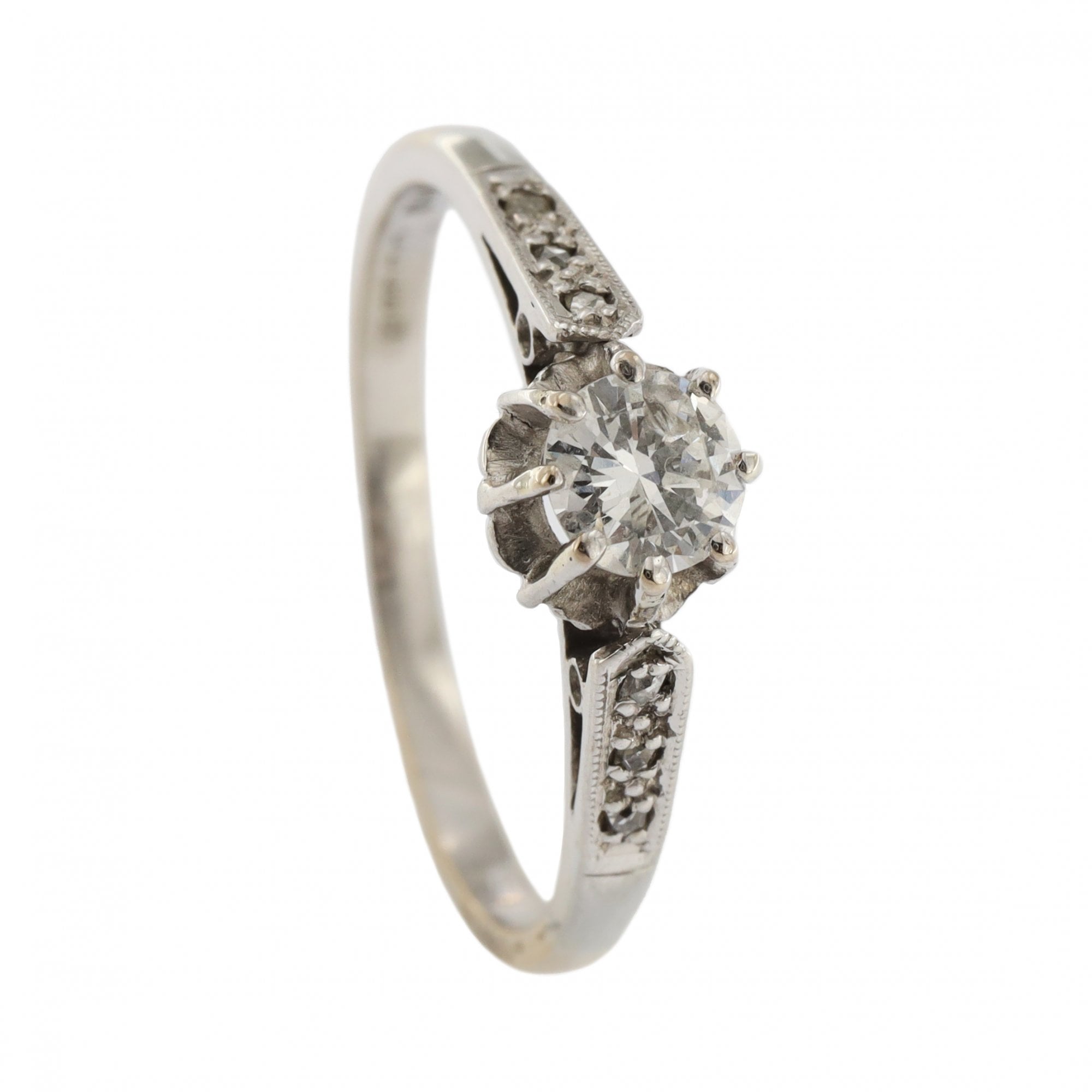 18ct White Gold Diamond 0.33ct Solitaire Ring