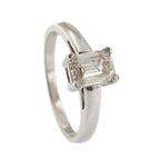 18ct White Gold Diamond Emerald Cut 0.96ct Single Stone Ring