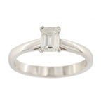 18ct White Gold Diamond Emerald Cut 0.51ct Single Stone Ring