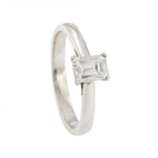 18ct White Gold Diamond Emerald Cut 0.51ct Single Stone Ring