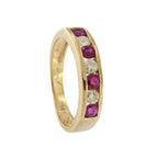 9ct Yellow Gold Ruby & Diamond 1/2 Eternity Ring