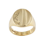 9ct Yellow Gold Gents Oval Signet Ring