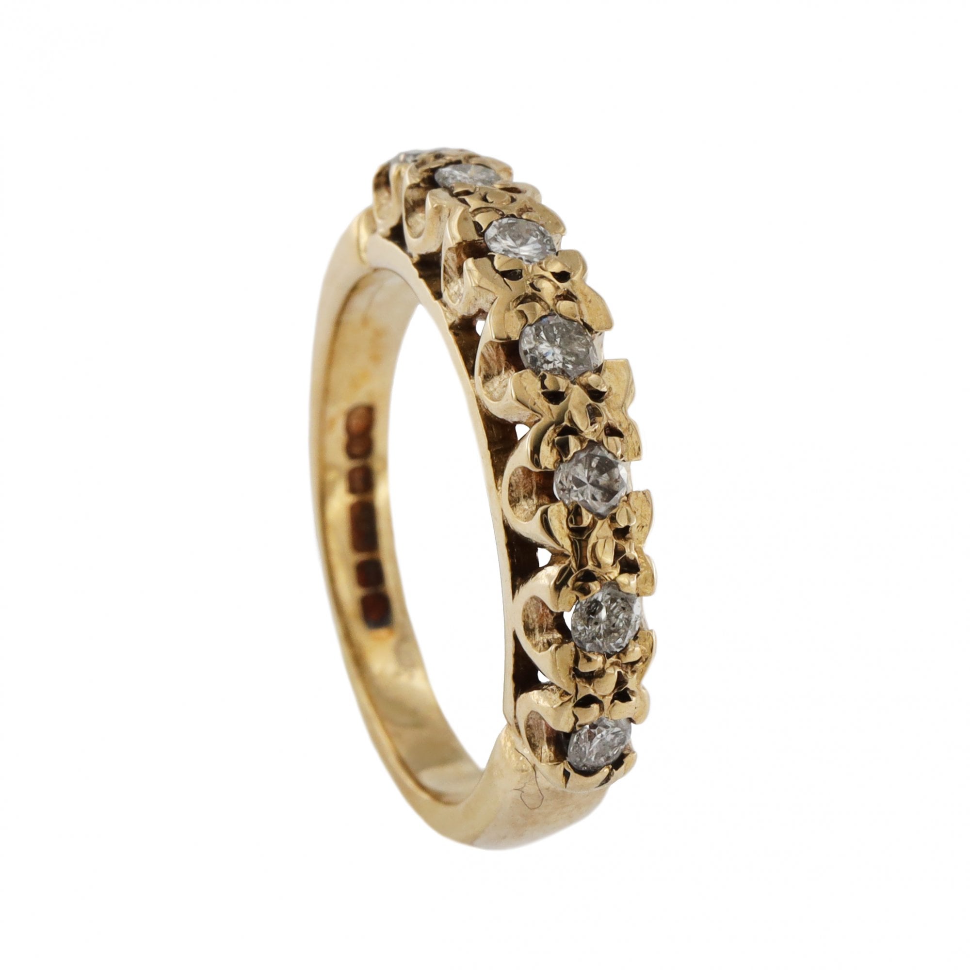 9ct Yellow Gold Diamond 0.33ct 7 Stone Ring