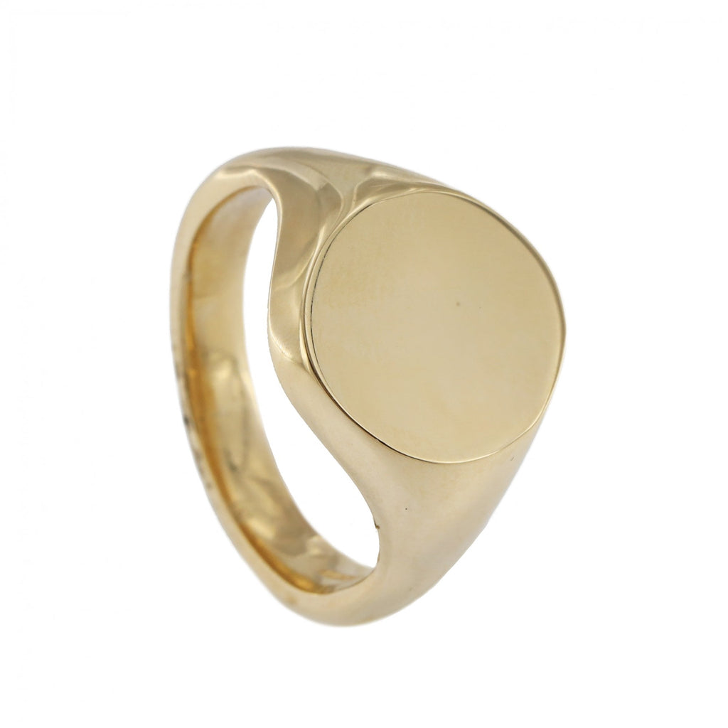 9ct Yellow Gold Gents Oval Signet Ring