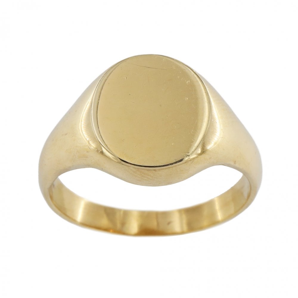 9ct Yellow Gold Oval Shape Signet Ring