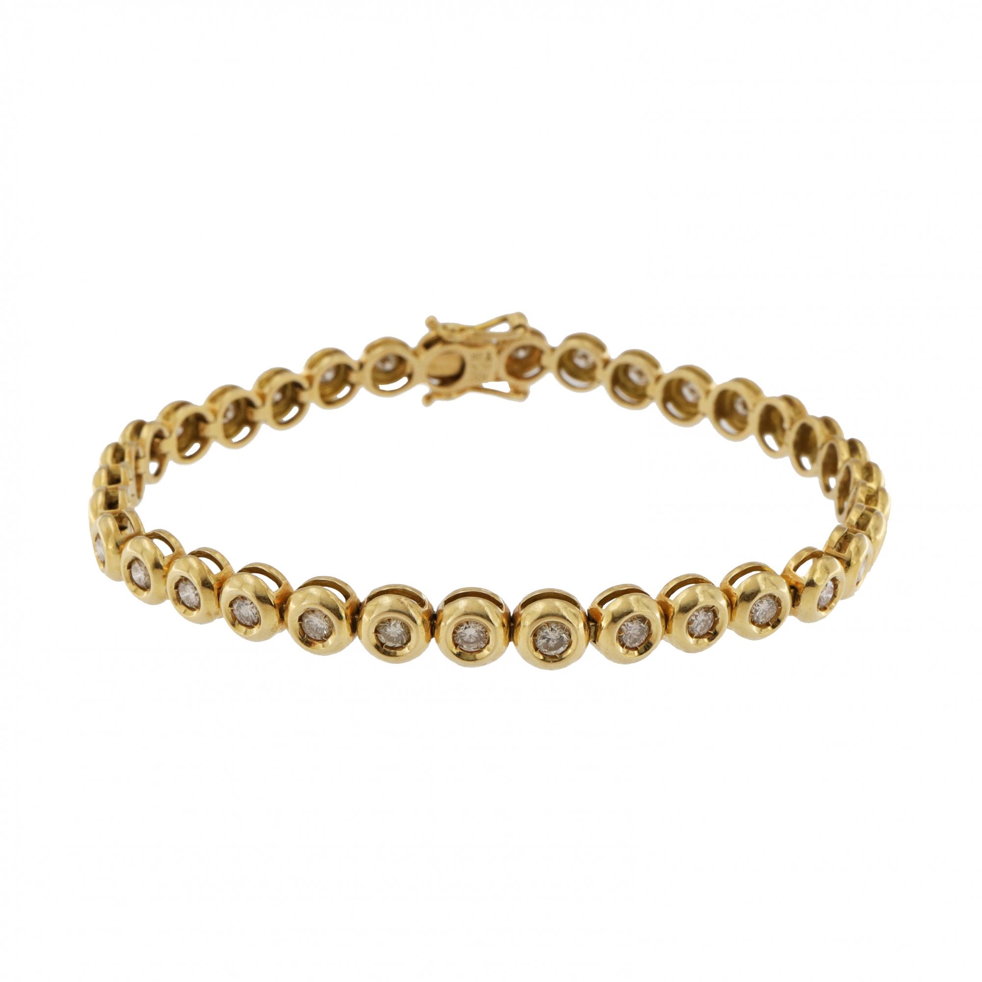 18ct Yellow Gold Diamond 2.00ct Line Bracelet