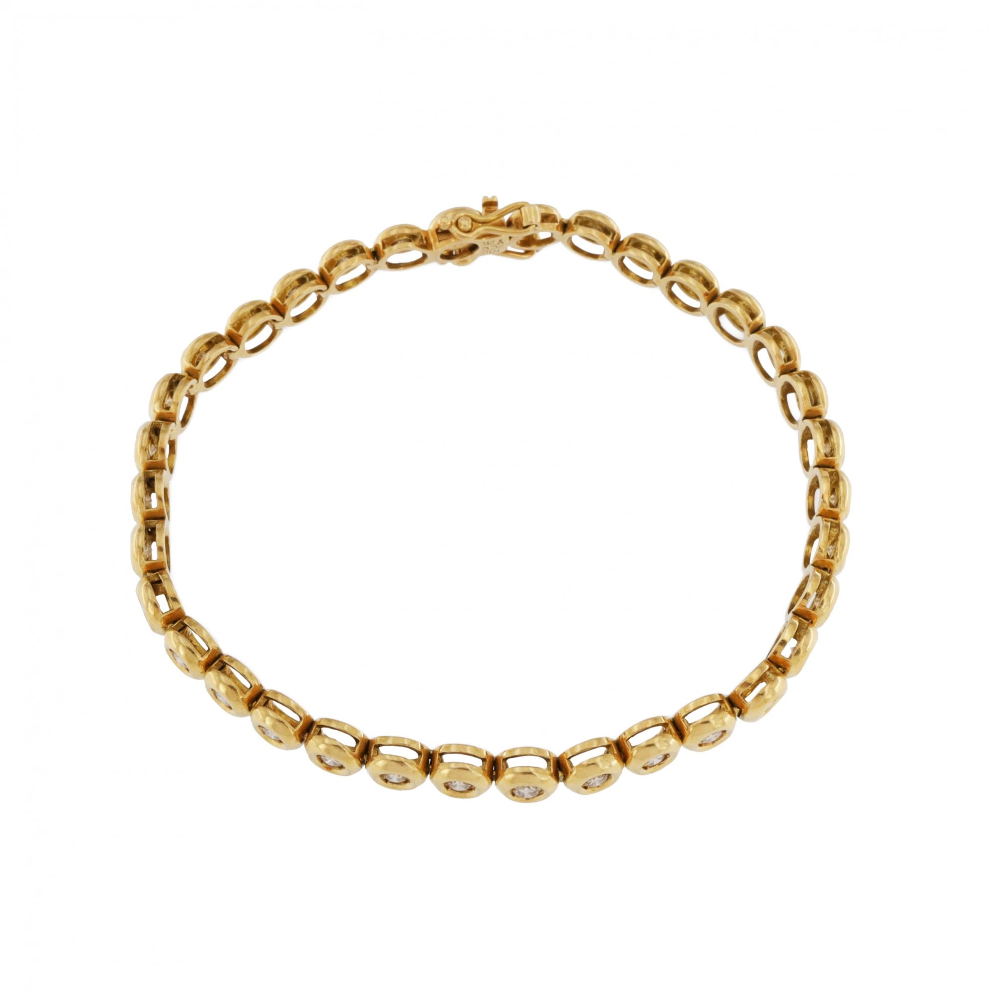 18ct Yellow Gold Diamond 2.00ct Line Bracelet