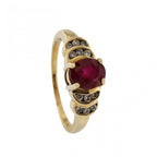 18ct Yellow Gold Ruby 1.00ct & Diamond Ring