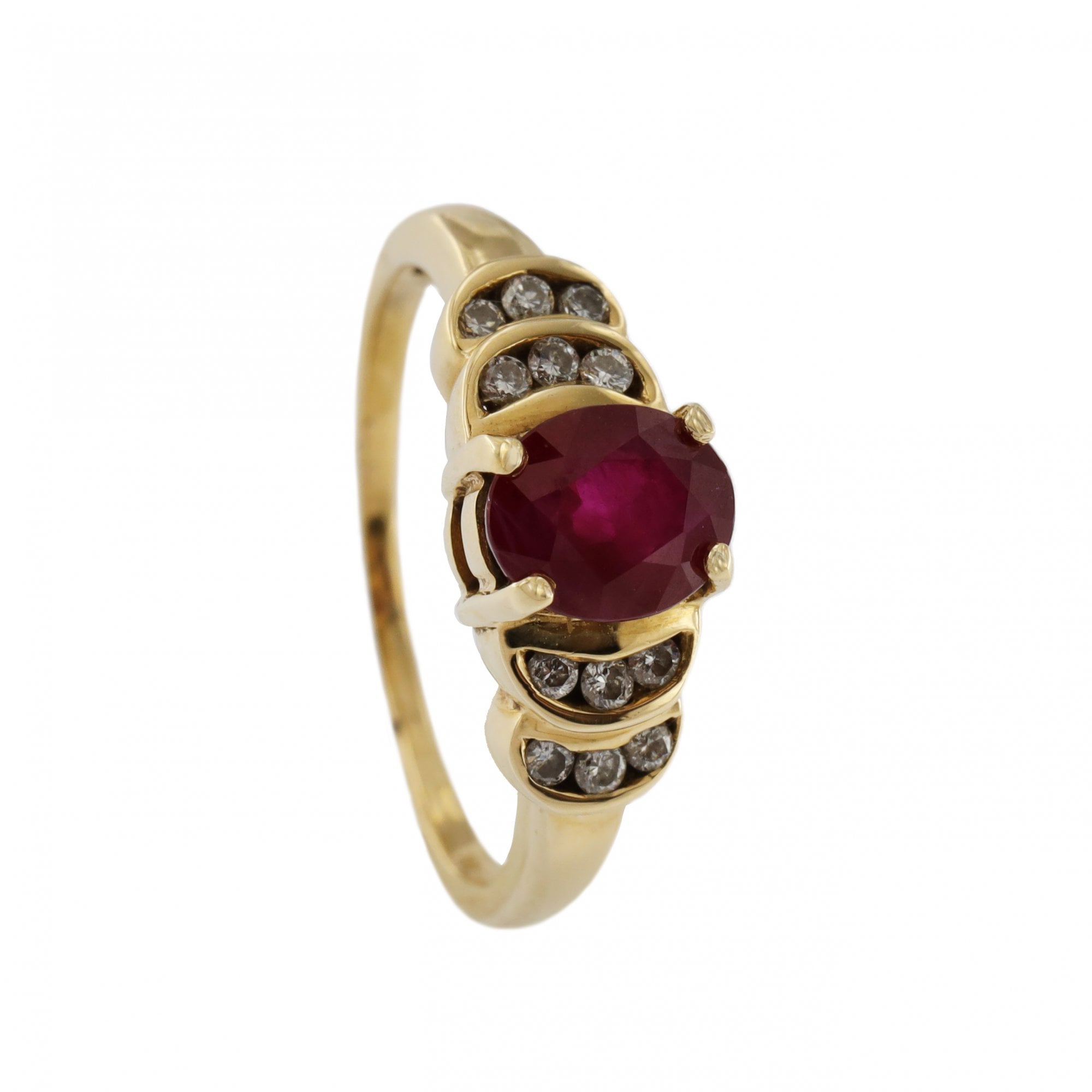 18ct Yellow Gold Ruby 1.00ct & Diamond Ring