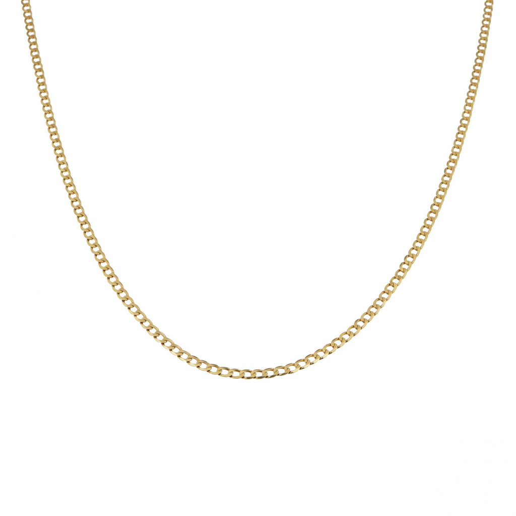 18ct Yellow Gold Diamond Cut Curb Chain 20"