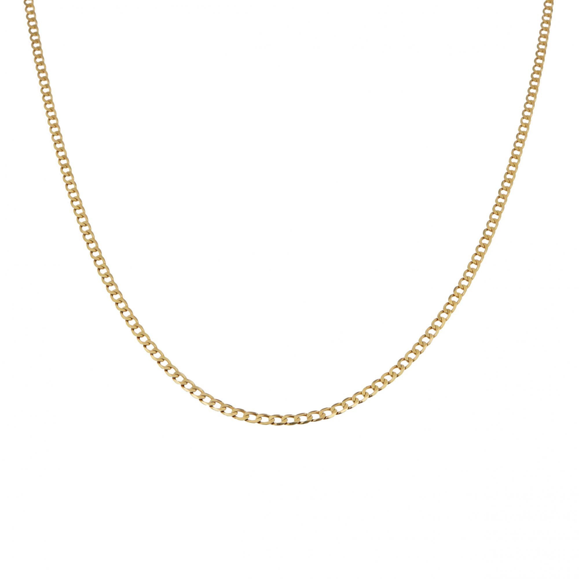 18ct Yellow Gold Diamond Cut Curb Chain 20"