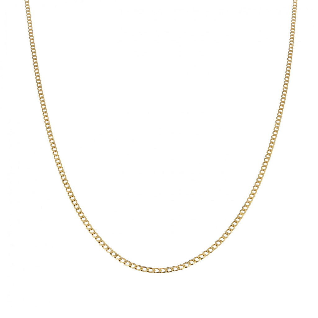 18ct Yellow Gold Diamond Cut Curb Chain 20"