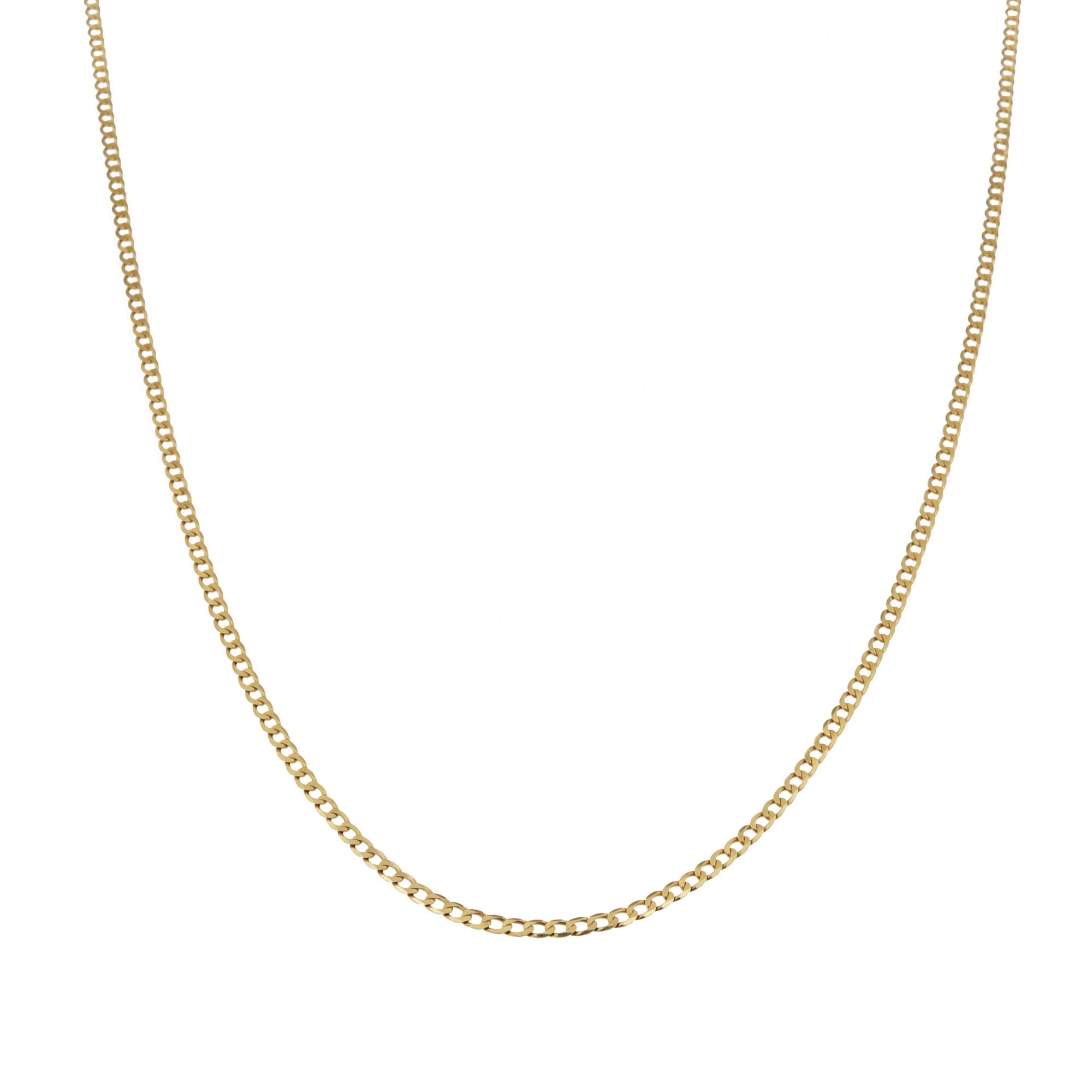 18ct Yellow Gold Diamond Cut Curb Chain 20"