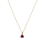 9ct Yellow Gold Ruby & Diamond Cluster & Chain