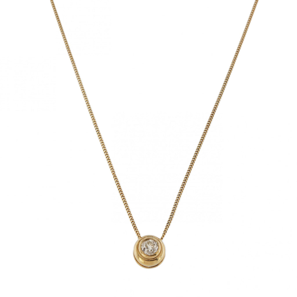 9ct Yellow Gold Diamond Pendant & Chain 0.25ct