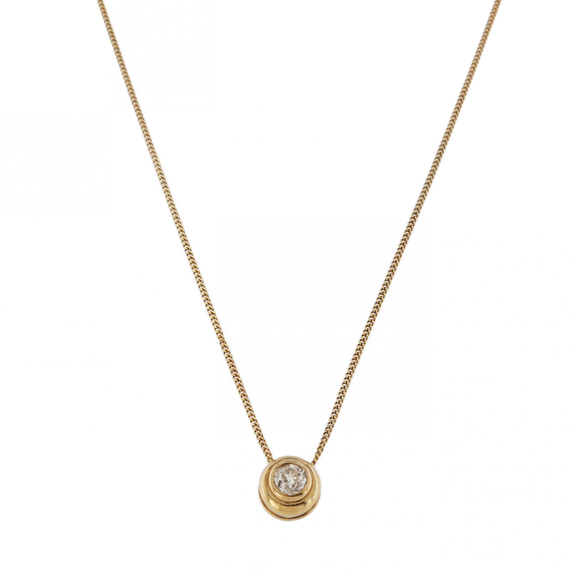 9ct Yellow Gold Diamond Pendant & Chain 0.25ct