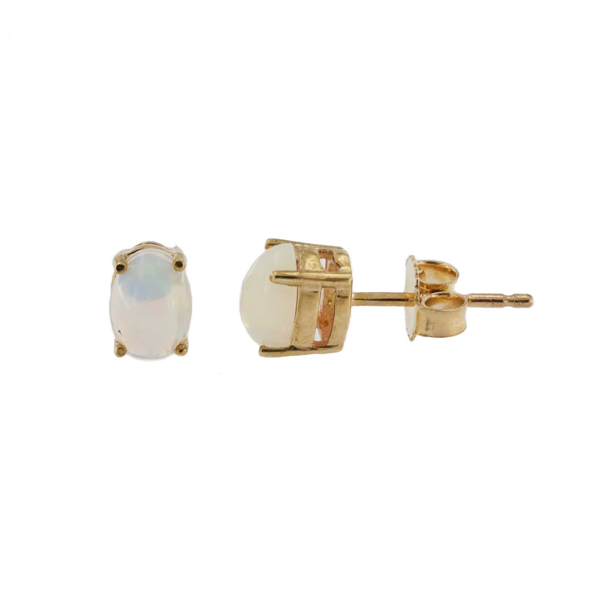 9ct Yellow Gold Opal Stud Earrings