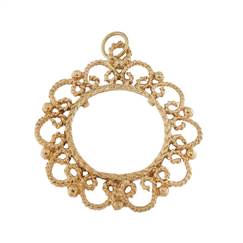 9ct Yellow Gold Sovereign Fancy Mount Pendant