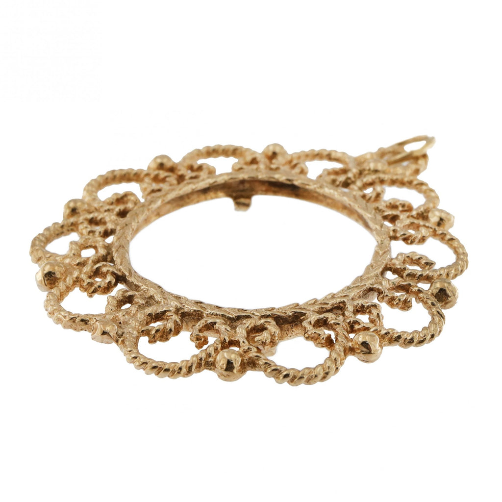 9ct Yellow Gold Sovereign Fancy Mount Pendant