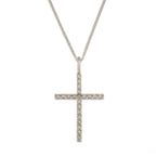 9ct White Gold Diamond Cross 0.21ct & Chain