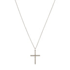 9ct White Gold Diamond Cross 0.21ct & Chain