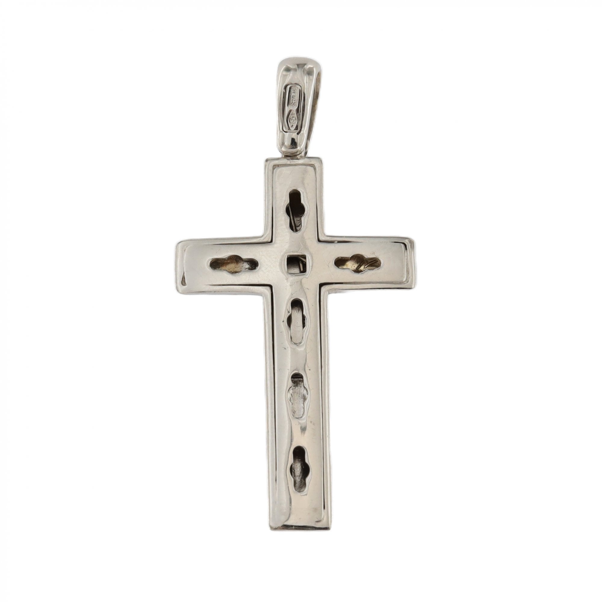 18ct White Gold Heavy Cross Pendant