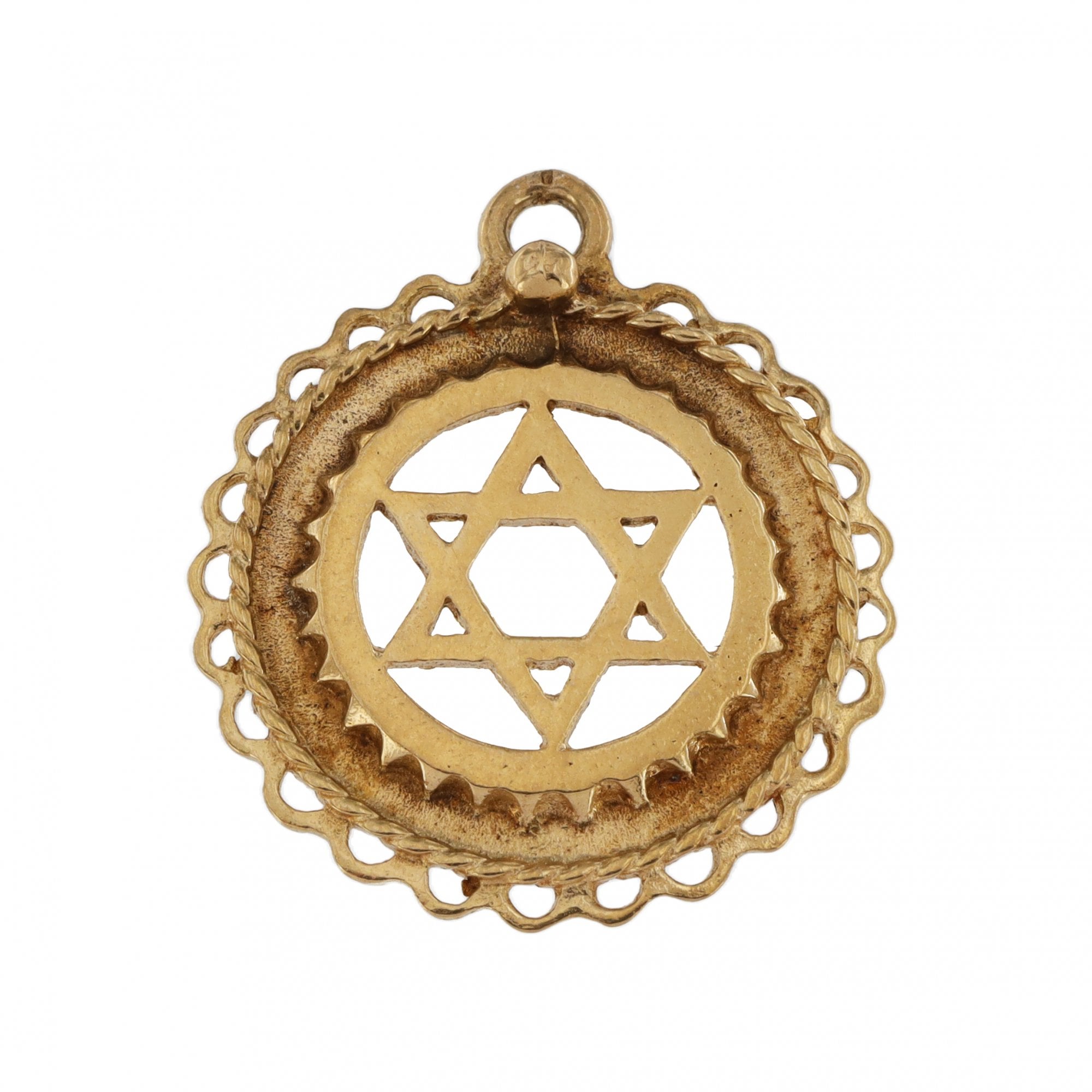 9ct Circle Star of David Pendant