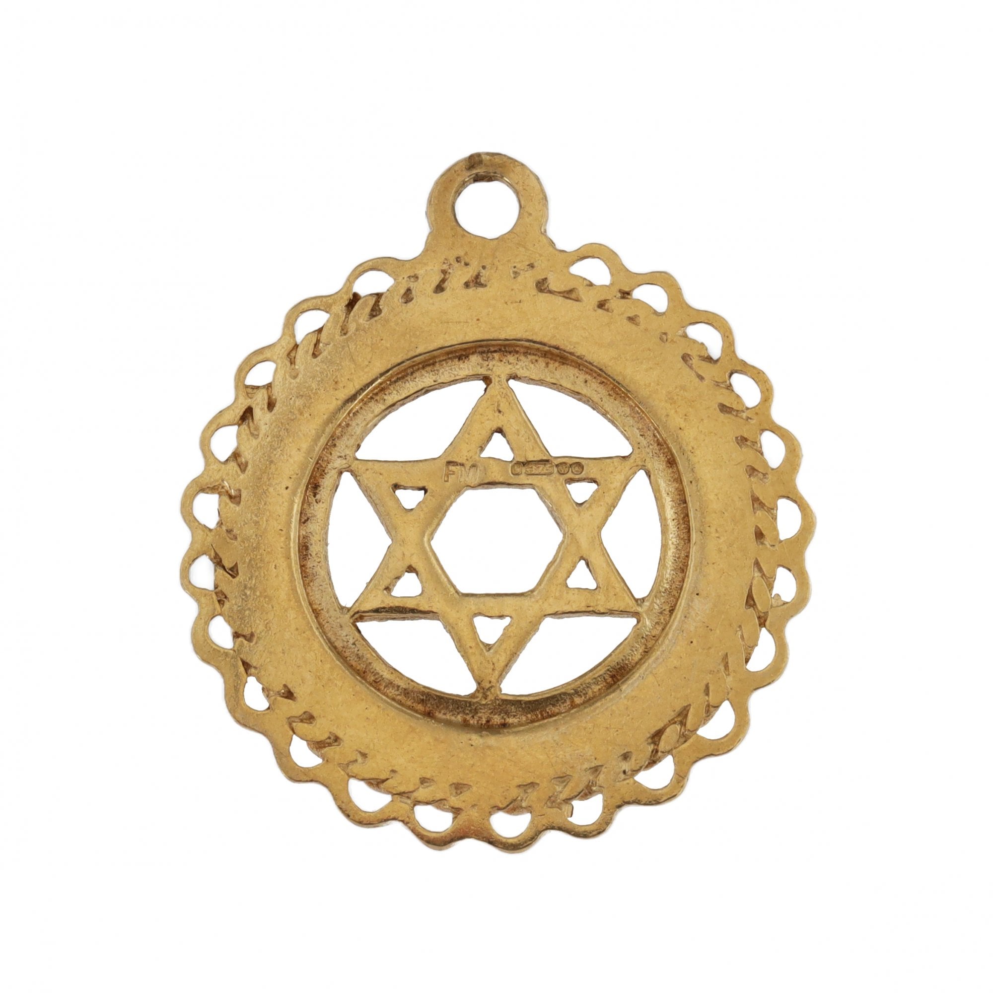 9ct Circle Star of David Pendant