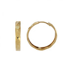 9ct Yellow Gold Faceted Large Hoop Earrings