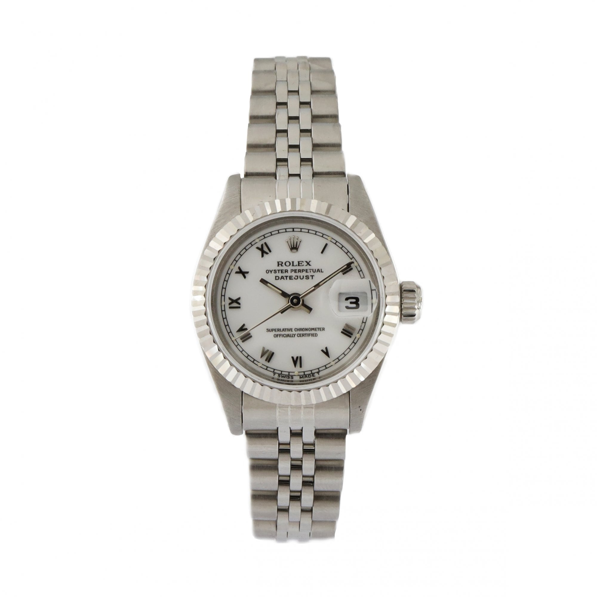 Rolex Ladies Datejust White Roman Numeral Dial 26mm
