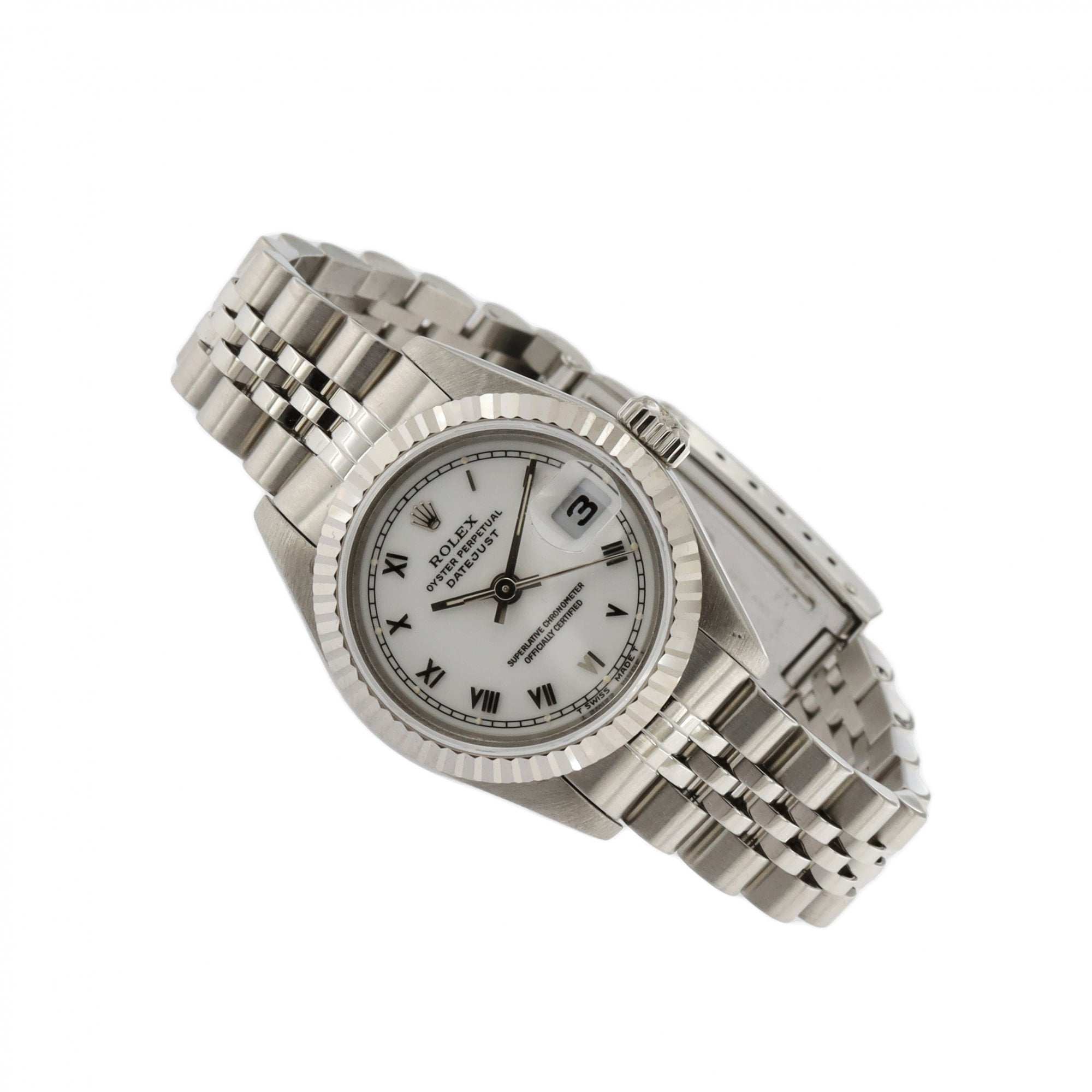 Rolex Ladies Datejust White Roman Numeral Dial 26mm